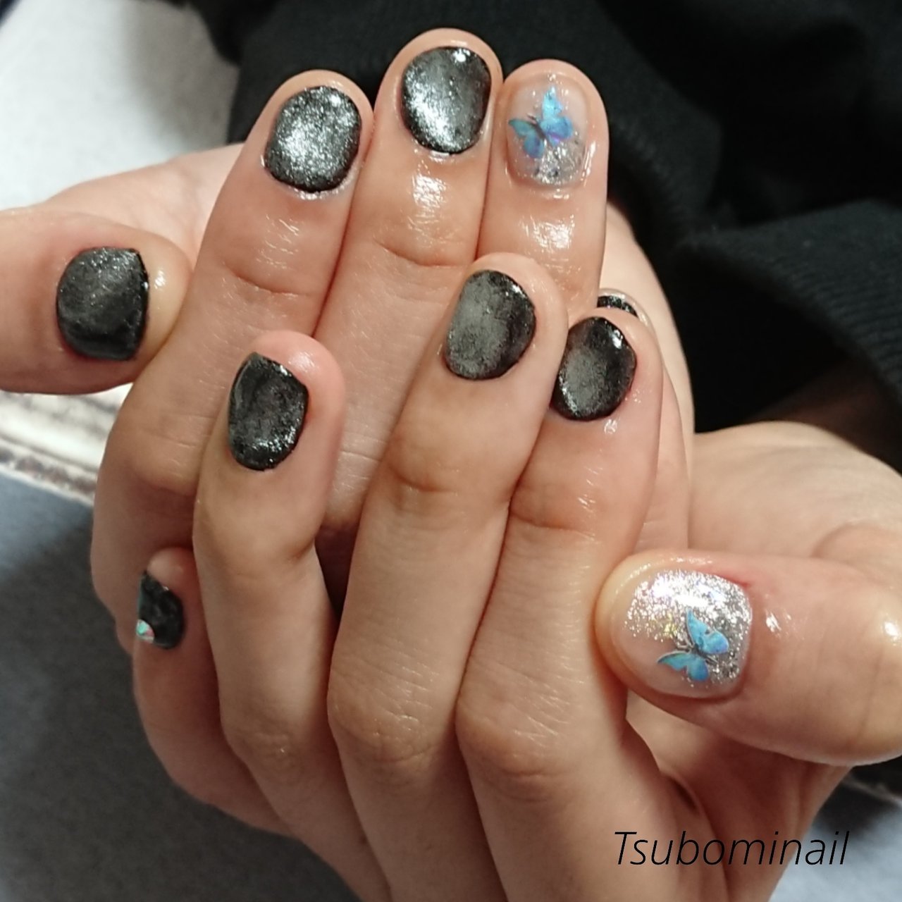 オールシーズン ハンド マグネット ブラック ジェルネイル フミカのネイルデザイン No ネイルブック