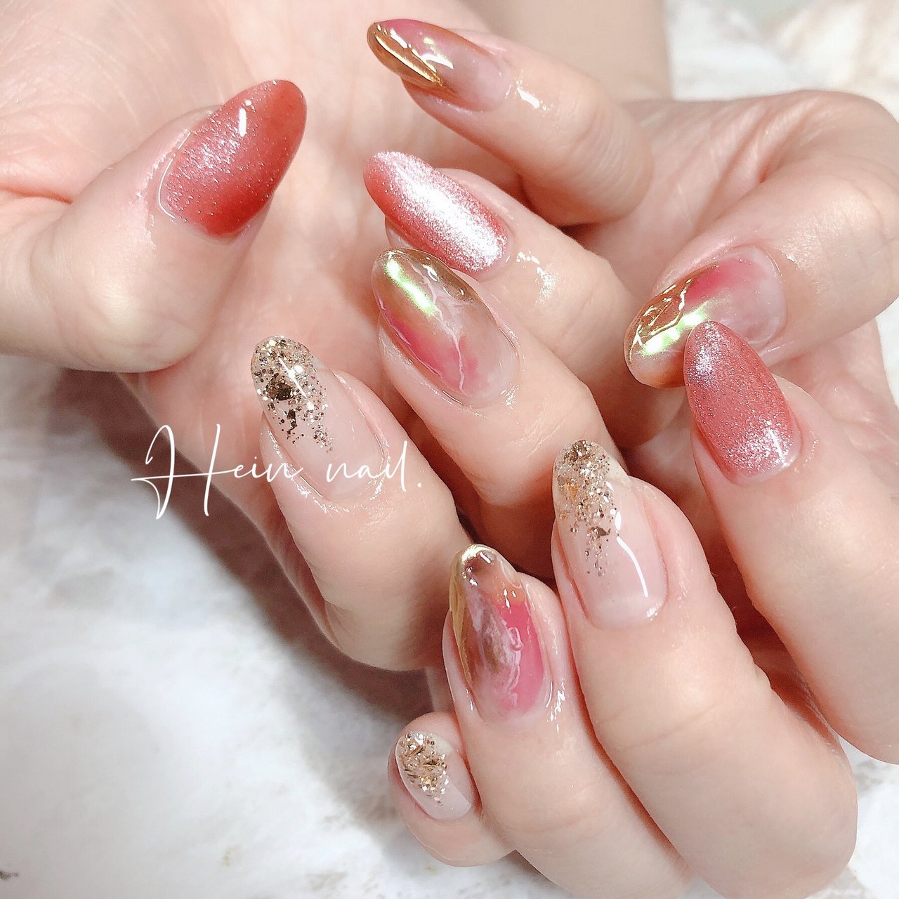 ピンク ゴールド Hein Nail のネイルデザイン No ネイルブック