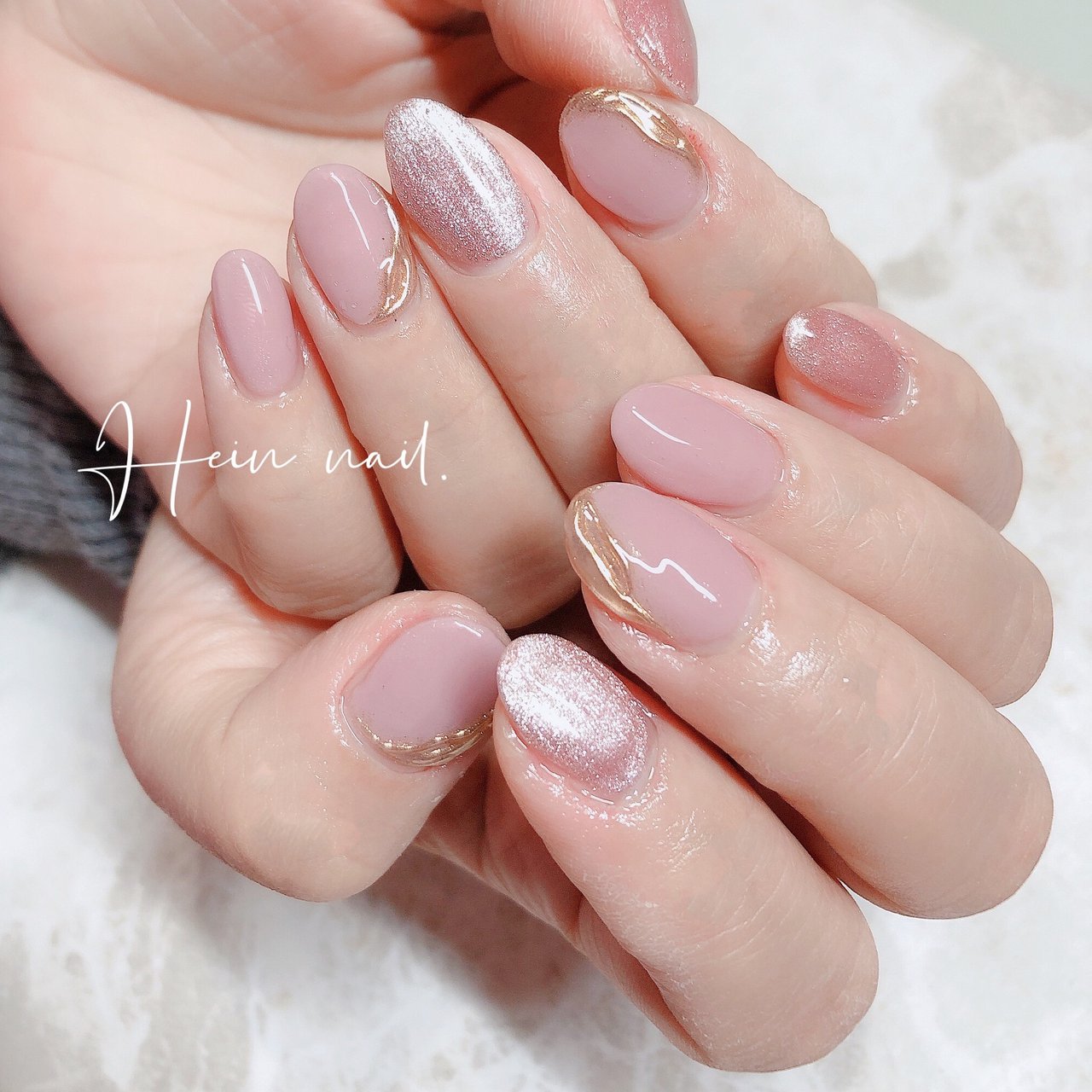 ピンク ゴールド Hein Nail のネイルデザイン No ネイルブック