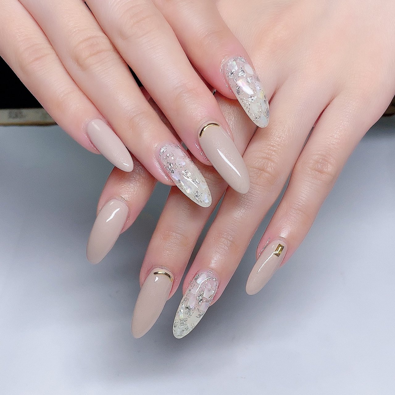 オフィス ブライダル パーティー 女子会 シェル 涼子のネイルデザイン No ネイルブック