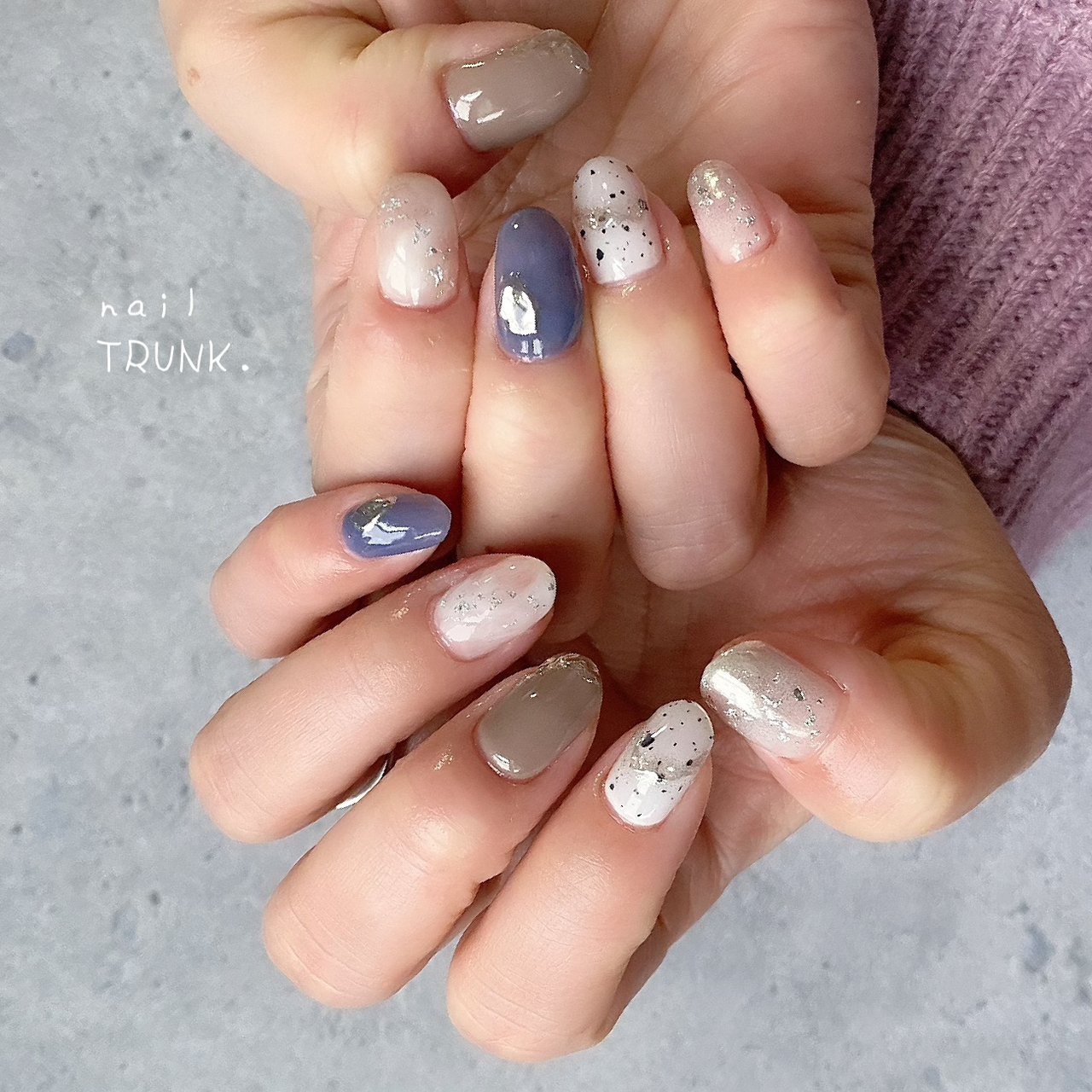 冬 ハンド アニマル柄 マーブル ミラー Nail Trunkのネイルデザイン No ネイルブック