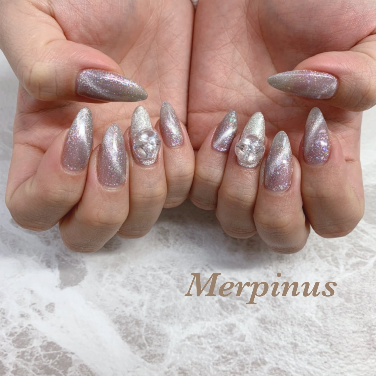 冬 オールシーズン ハンド ラメ ワンカラー Merpinus マピナス のネイルデザイン No ネイルブック