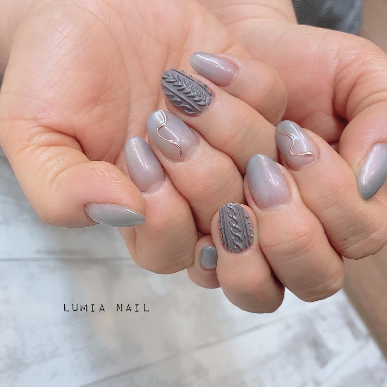 冬/ハンド/シンプル/ワンカラー/ニット - LUMIA NAILのネイルデザイン  