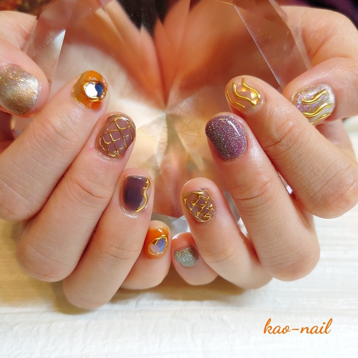 オールシーズン ハンド ニュアンス オーロラ ミラー Kao Nailのネイルデザイン No ネイルブック