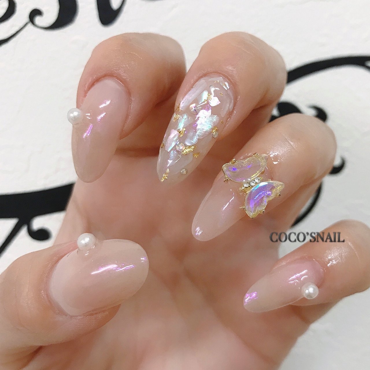 春 ハンド シンプル シェル ロング Coco S Nailのネイルデザイン No ネイルブック