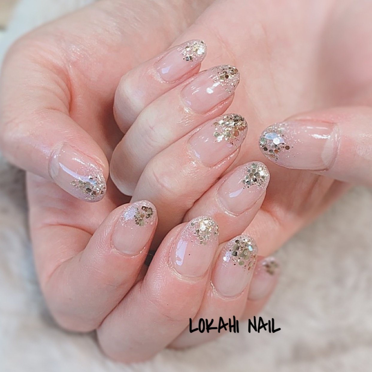 オールシーズン ハンド ホログラム ショート クリア Lokahi Nail ロカヒネイルのネイルデザイン No ネイルブック