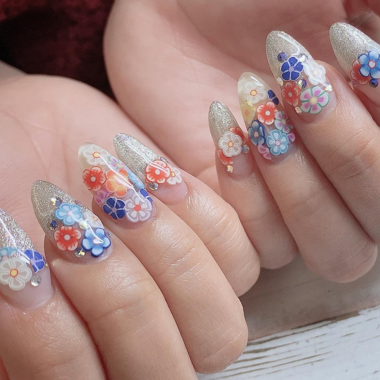 春/オールシーズン/ハンド/フレンチ/フラワー - LUMIA NAILのネイル