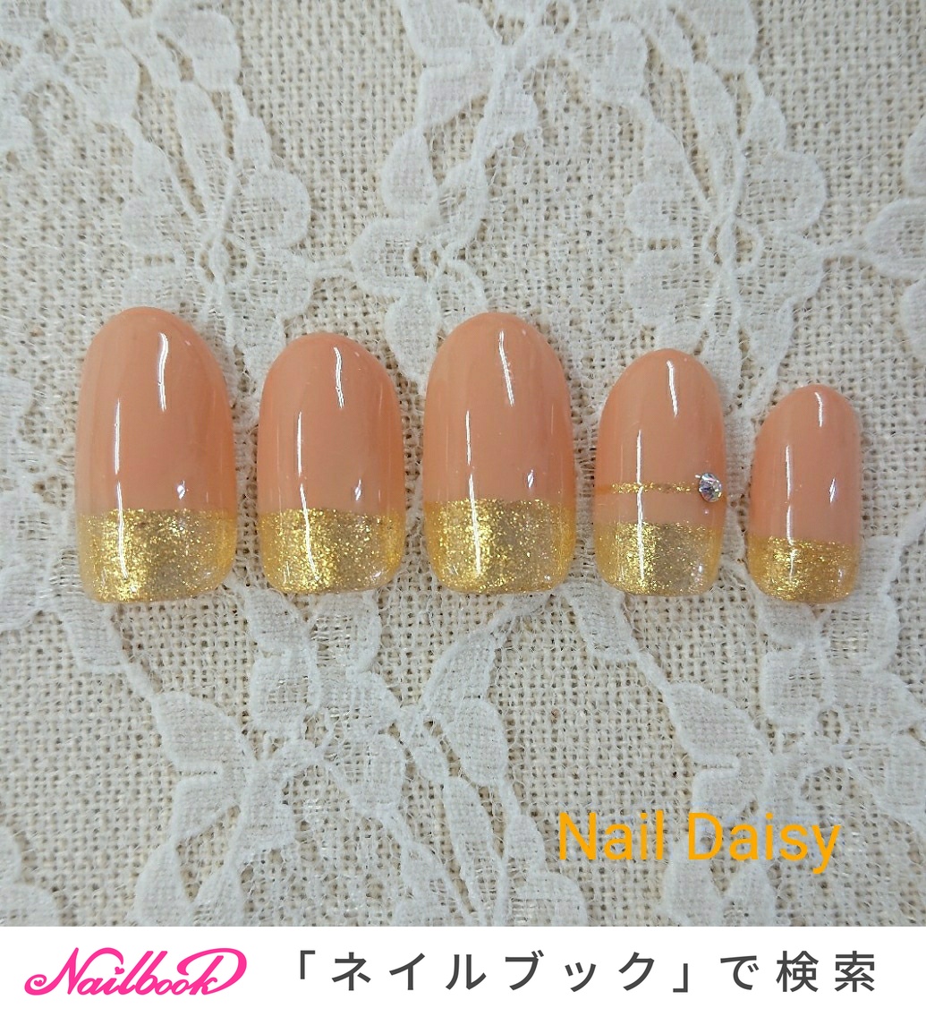 ベージュ ゴールドネイルのネイルデザイン ネイルブック