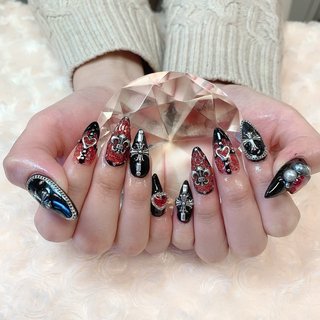 赤 クリア クロムハーツネイルパーツ 12個 クリアカラー 透明 クロムハーツネイルパーツ 12個 - メルカリ