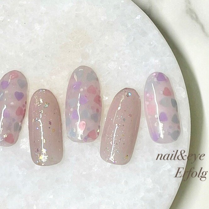 バレンタイン デート 女子会 ハンド ジェル Erfolg 銀座のネイルデザイン No 609 ネイルブック