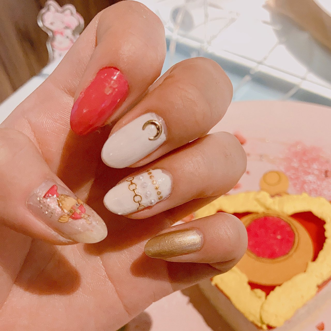 オールシーズン ハンド 痛ネイル キャラクター ミディアム あかぬーのネイルデザイン No ネイルブック