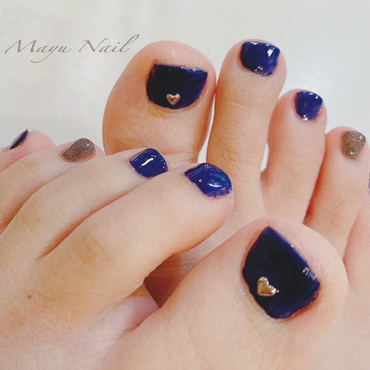 オールシーズン フット ワンカラー ショート ネイビー Mayu Nailのネイルデザイン No ネイルブック