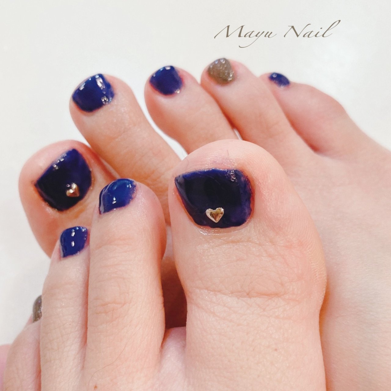オールシーズン フット ワンカラー ショート ネイビー Mayu Nailのネイルデザイン No ネイルブック