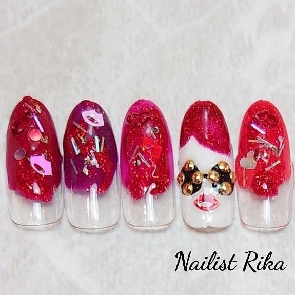 オールシーズン ハンド 変形フレンチ ラメ ピンク Rika 神戸市兵庫区ネイリストのネイルデザイン No ネイルブック