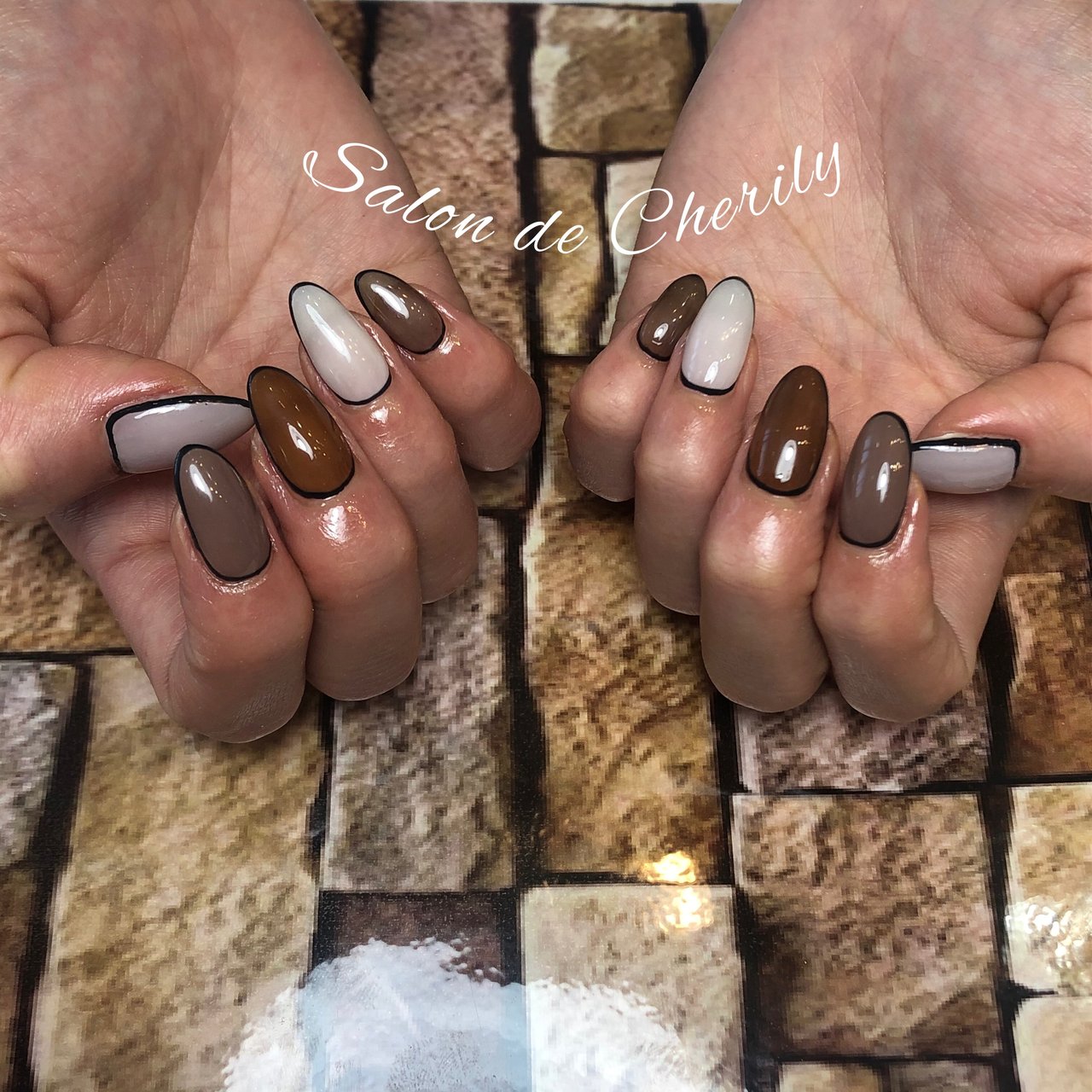 ハンド ワンカラー アースカラー Salon De Cherilyのネイルデザイン No ネイルブック