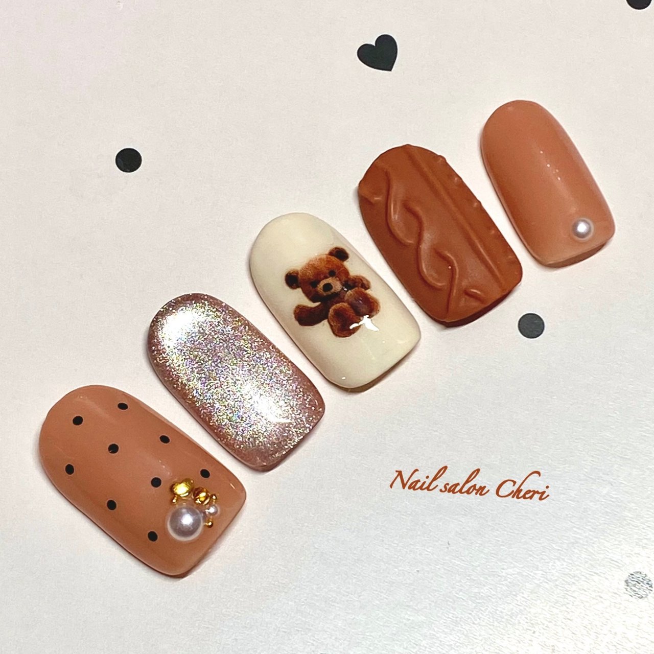 秋 冬 ハンド ニット マグネット Nail Salon Cheriのネイルデザイン No ネイルブック
