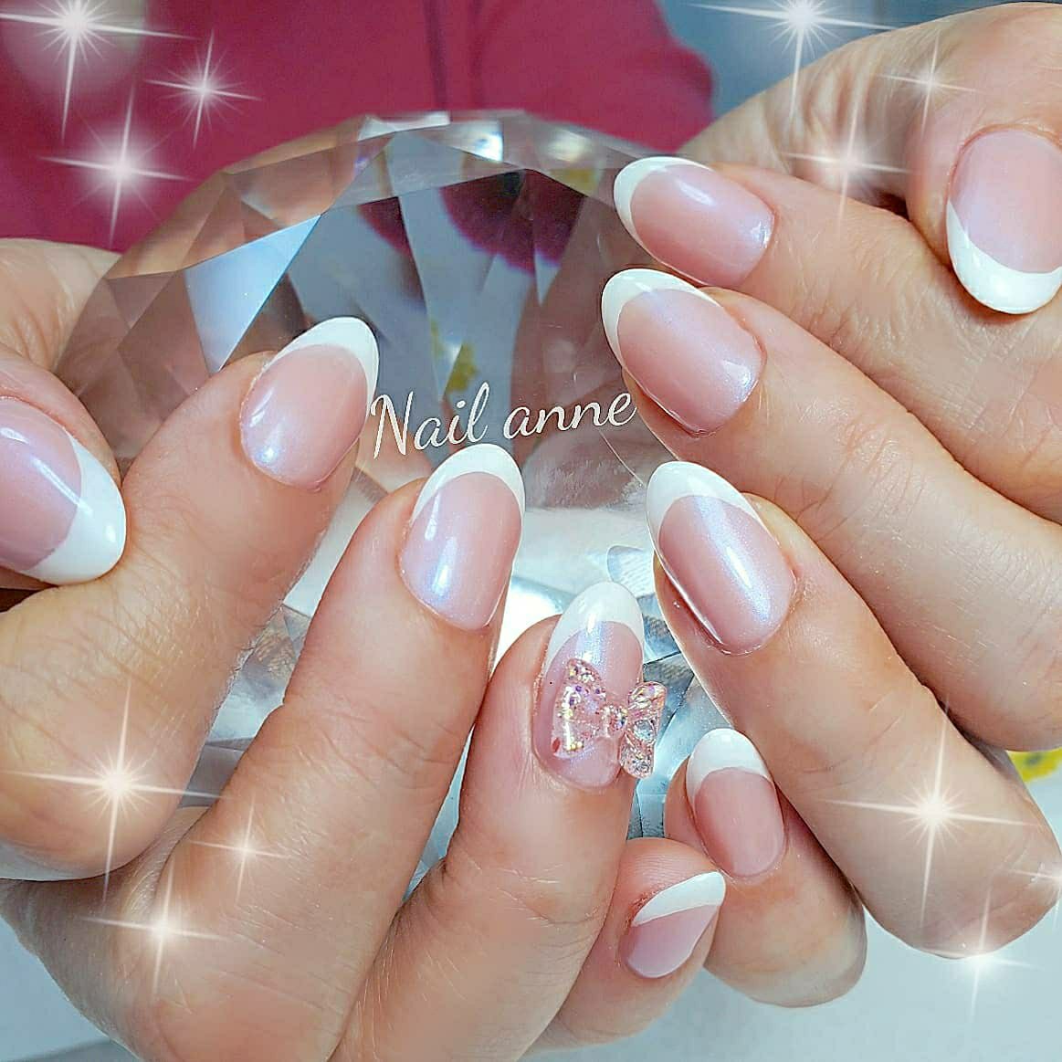 春 ハンド フレンチ リボン ショート Nail Anneのネイルデザイン No ネイルブック