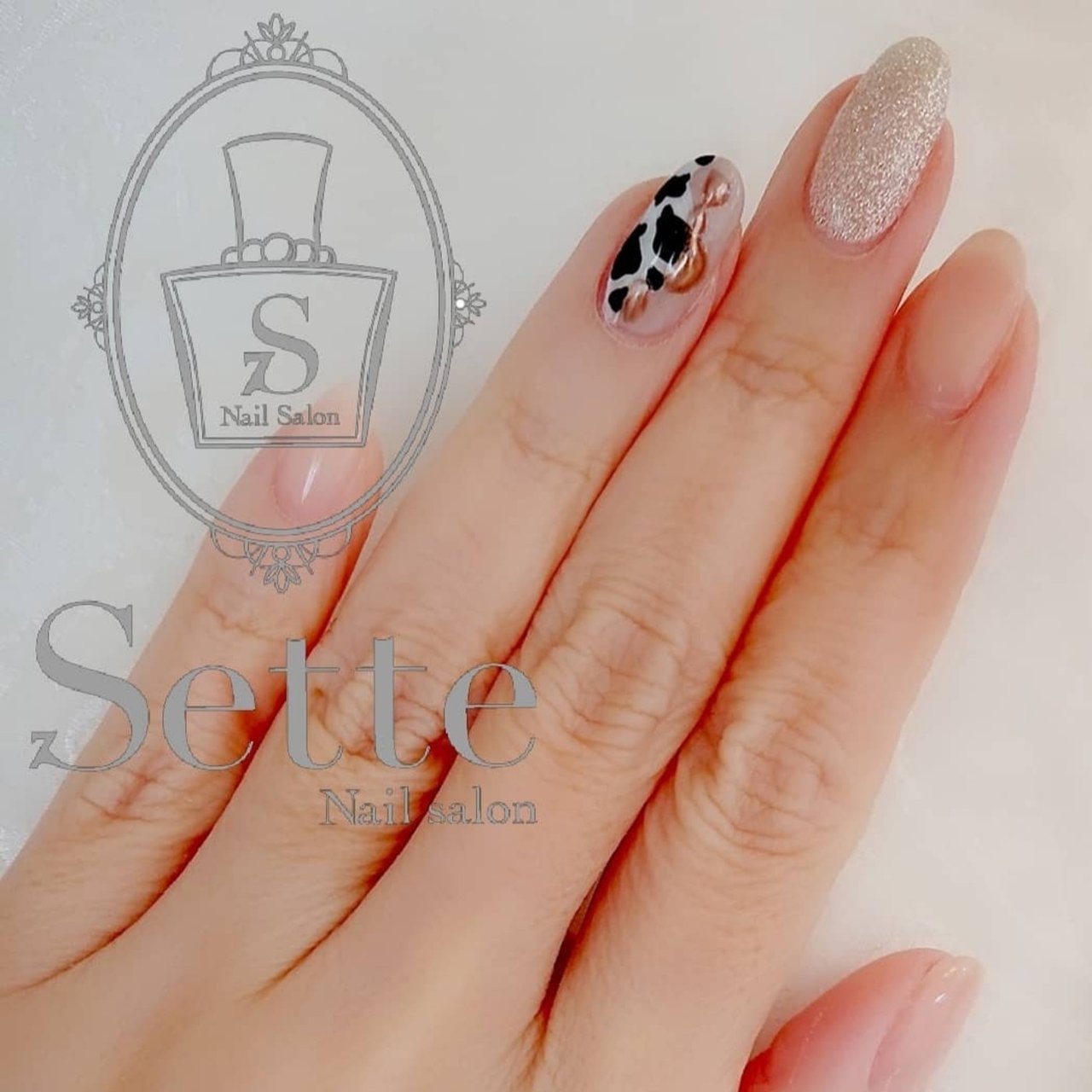 アニマル柄 ベージュ ブラック ジェル お客様 Nailsalon Setteのネイルデザイン No ネイルブック