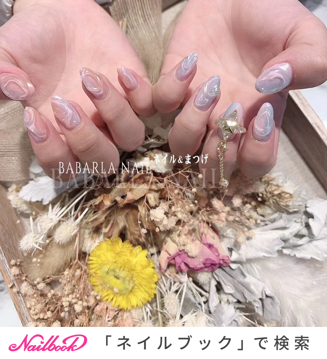 オールシーズン デート 女子会 ハンド マーブル Babarla Nail Salonのネイルデザイン No ネイルブック