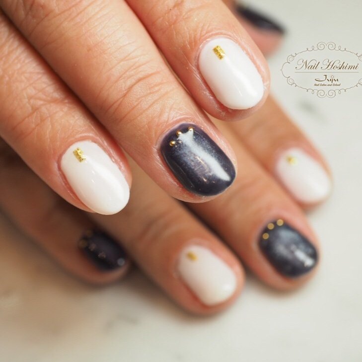 冬 ハンド ワンカラー デニム ショート 星川美香 ネイルサロンjujuのネイルデザイン No ネイルブック