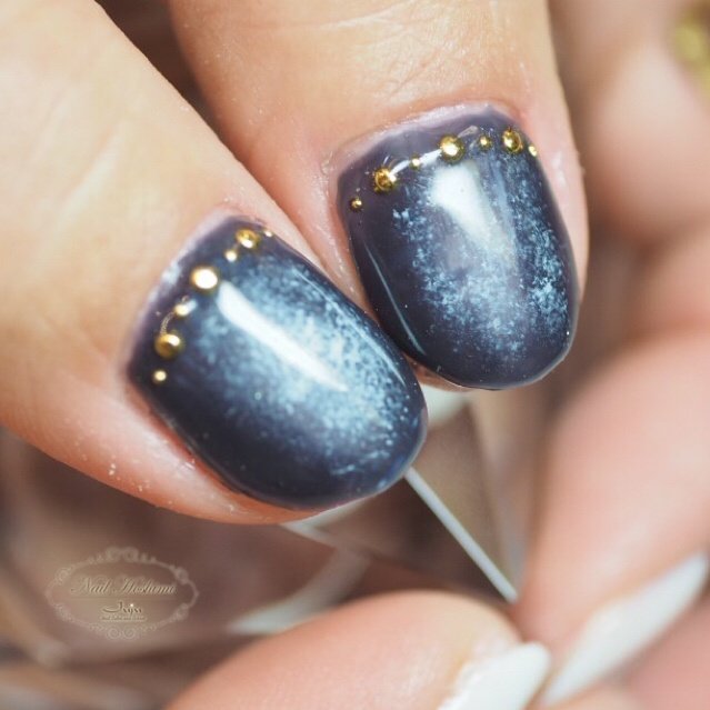 冬 ハンド ワンカラー デニム ショート 星川美香 ネイルサロンjujuのネイルデザイン No ネイルブック