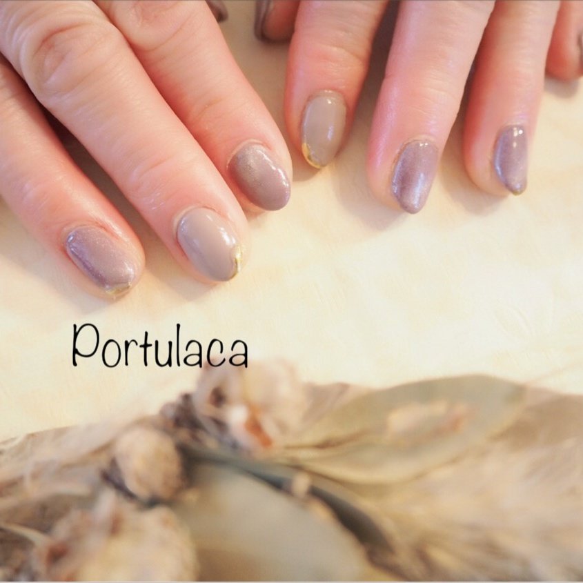 マグネット ミラー ピンク パープル スモーキー Portulacaのネイルデザイン No ネイルブック