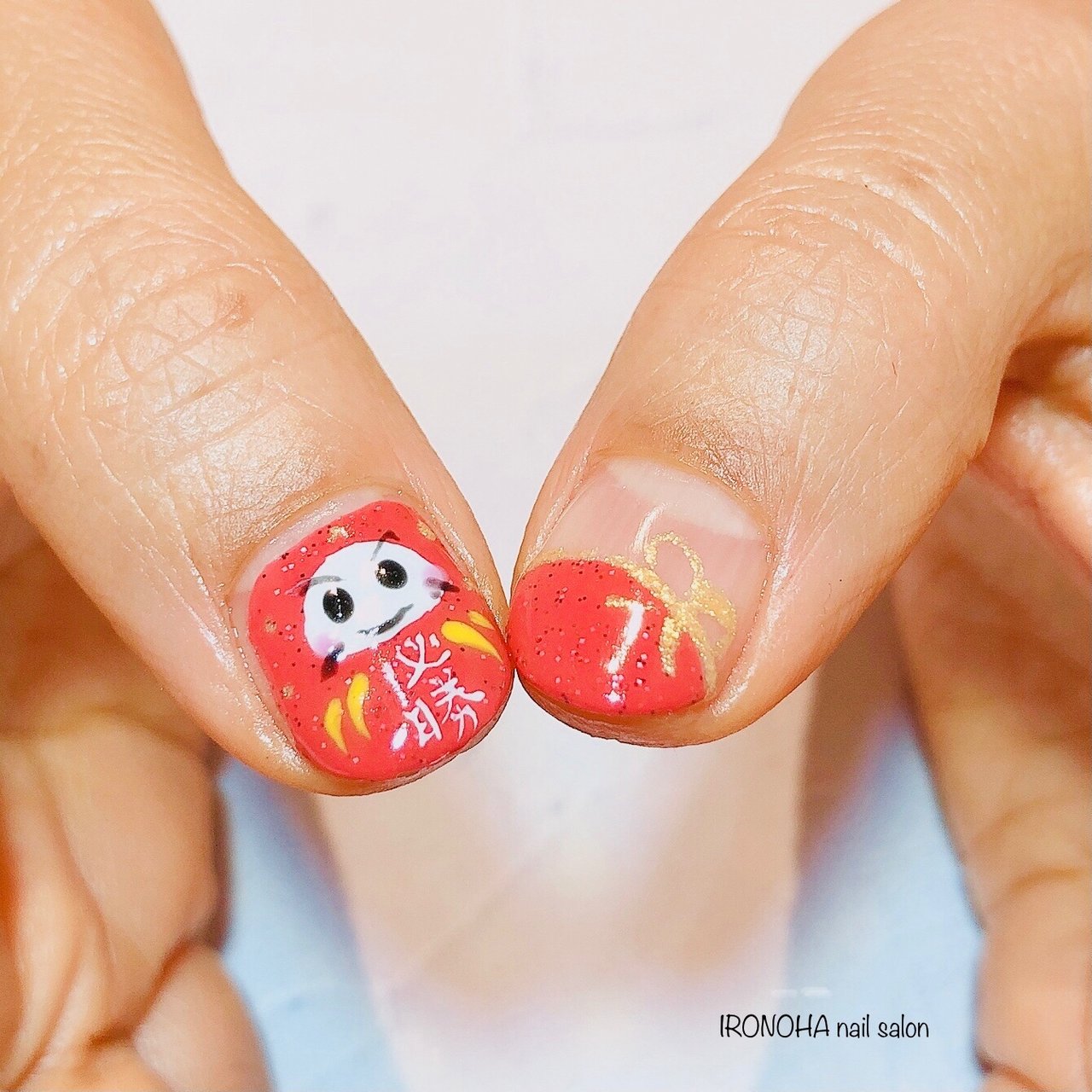 冬 お正月 ハンド 変形フレンチ ラメ Ironoha Nailのネイルデザイン No ネイルブック