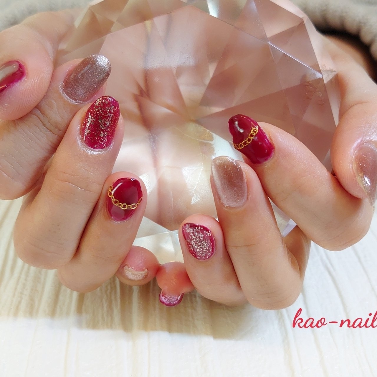 冬 バレンタイン デート ハンド ラメ Kao Nailのネイルデザイン No ネイルブック