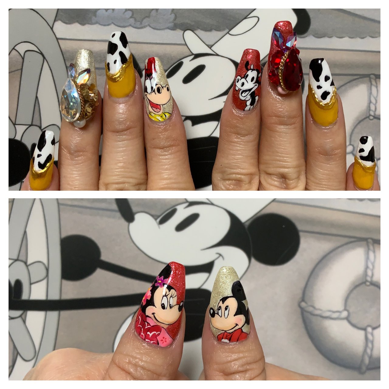 冬 お正月 ハンド ビジュー アニマル柄 Nail Bonitaのネイルデザイン No ネイルブック