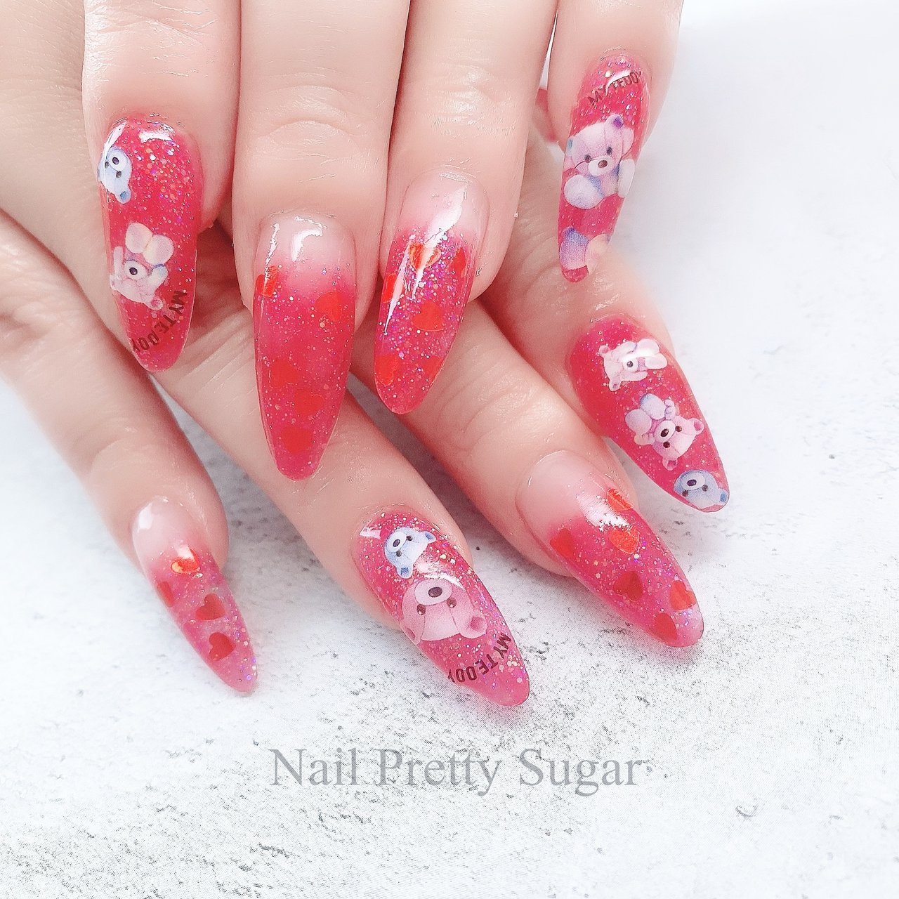 冬 バレンタイン ハンド シンプル グラデーション Nail Prettysugarのネイルデザイン No ネイルブック