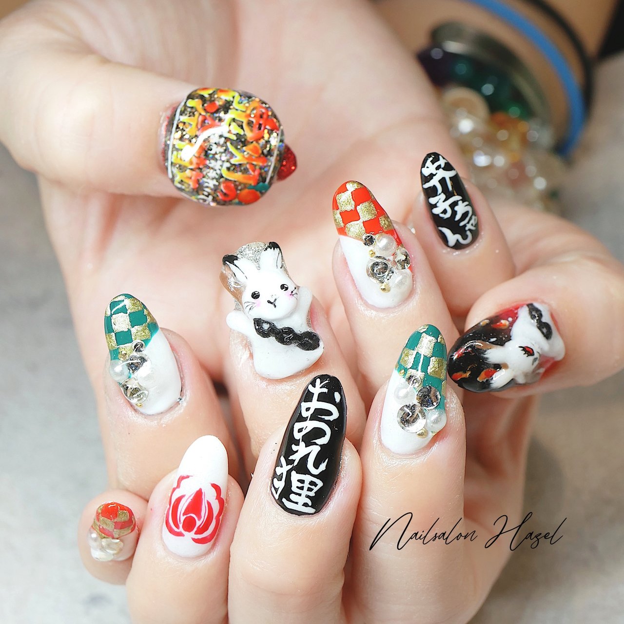 オールシーズン パーティー ハンド キャラクター 和柄 Nailsalon Hazelのネイルデザイン No ネイルブック