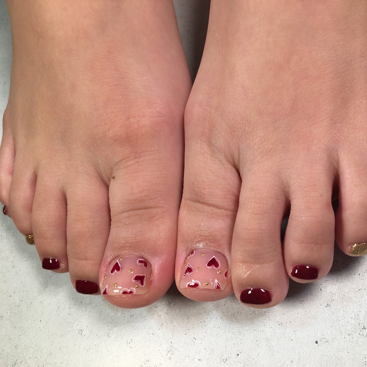 オールシーズン バレンタイン オフィス ブライダル フット Nailsalonunoのネイルデザイン No ネイルブック