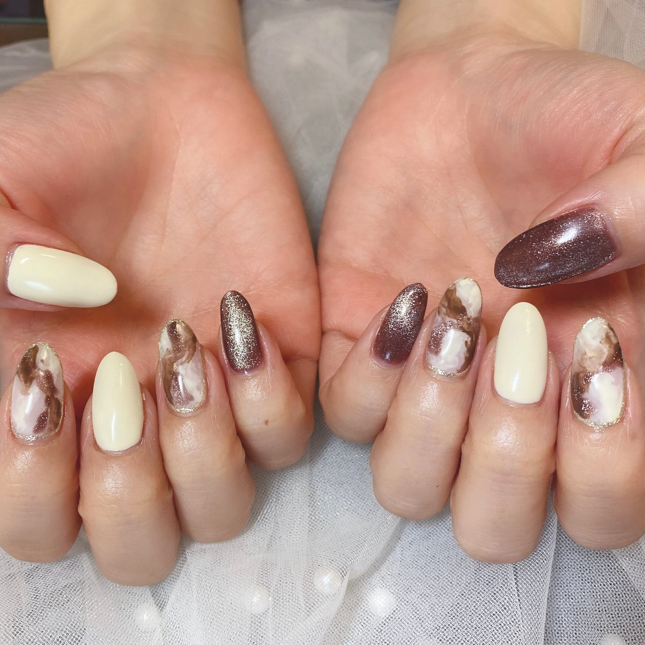 ベージュ ブラウン パンダ Nail 川崎のネイルデザイン No ネイルブック