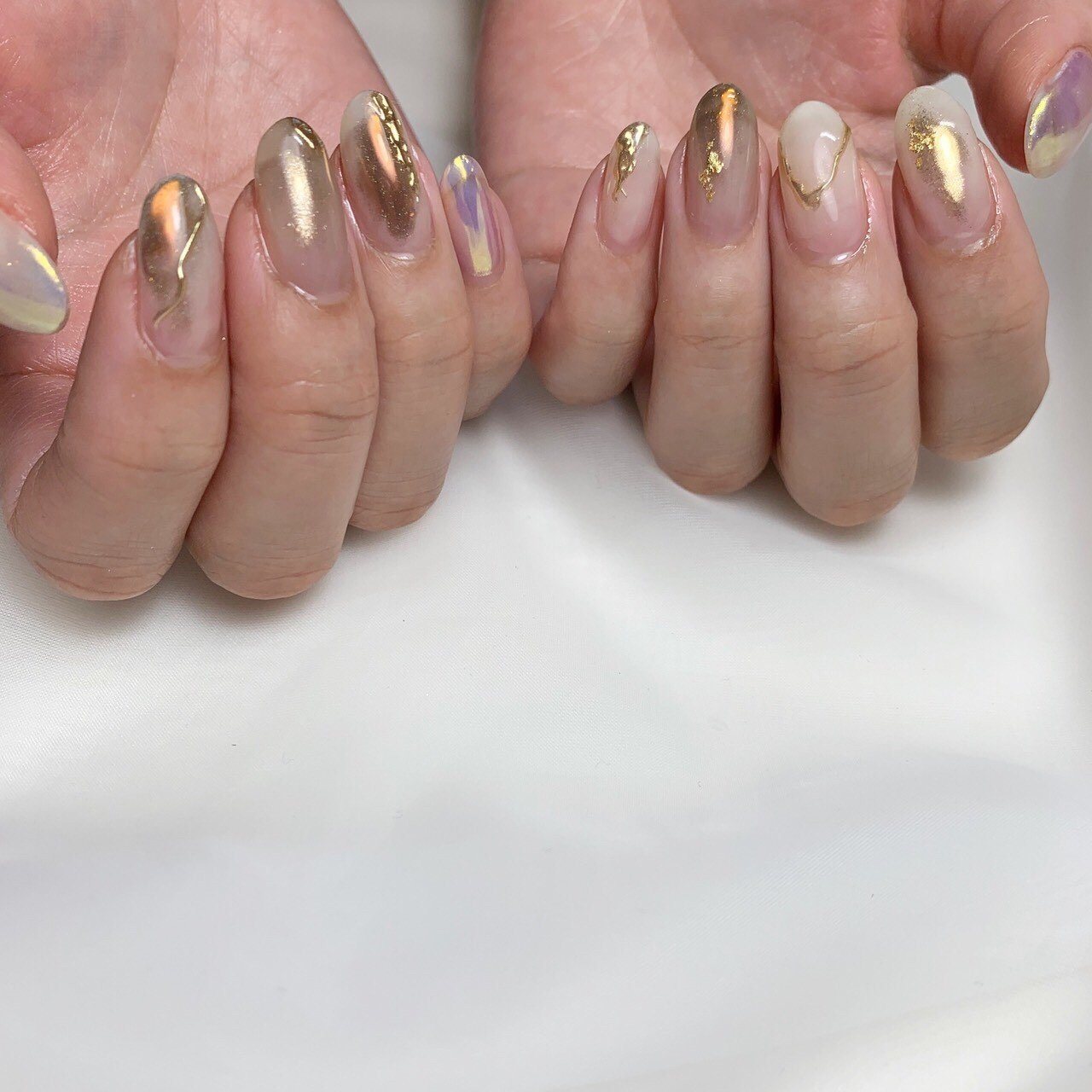 ホワイト ベージュ グレージュ ジェルネイル お客様 Bonheur Iseのネイルデザイン No ネイルブック