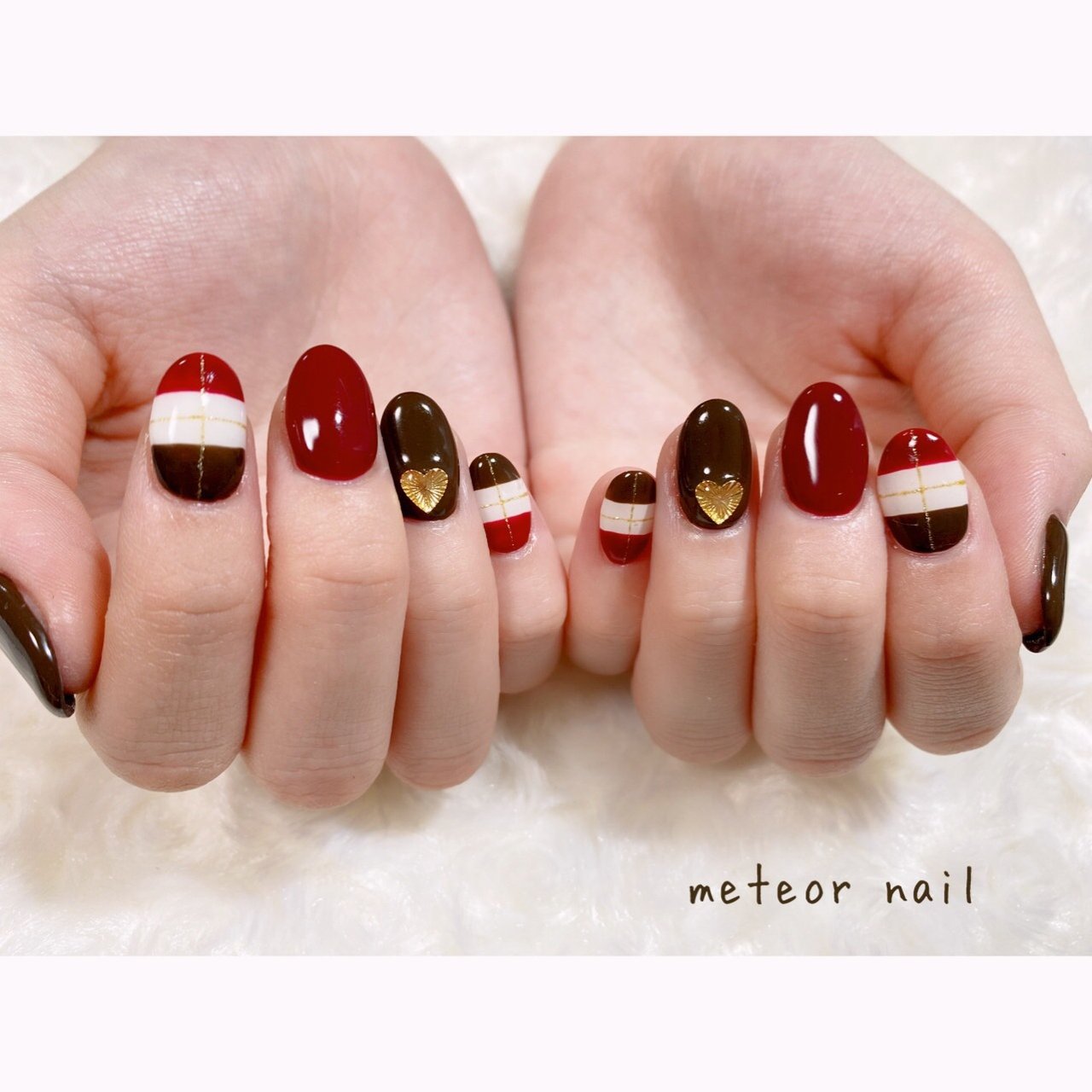 秋 冬 バレンタイン ハンド ワンカラー Meteornail ミーティアネイルのネイルデザイン No ネイルブック