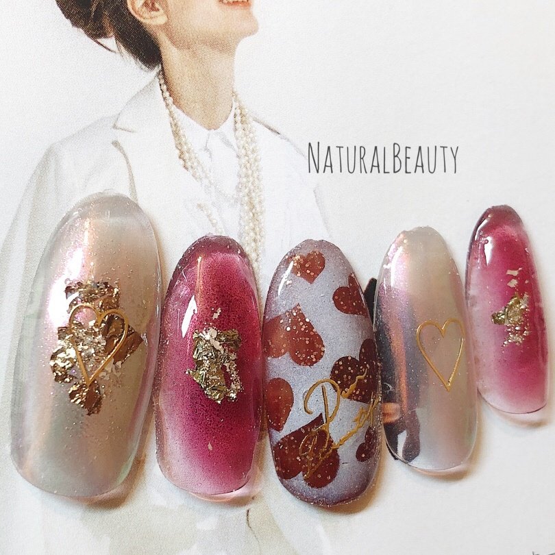 バレンタイン デート ハンド ハート くりぬき Naturalbeautyのネイルデザイン No ネイルブック