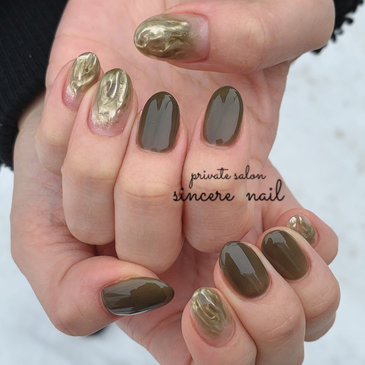 秋/冬/ハンド/ワンカラー/ニュアンス - sincere nailのネイルデザイン