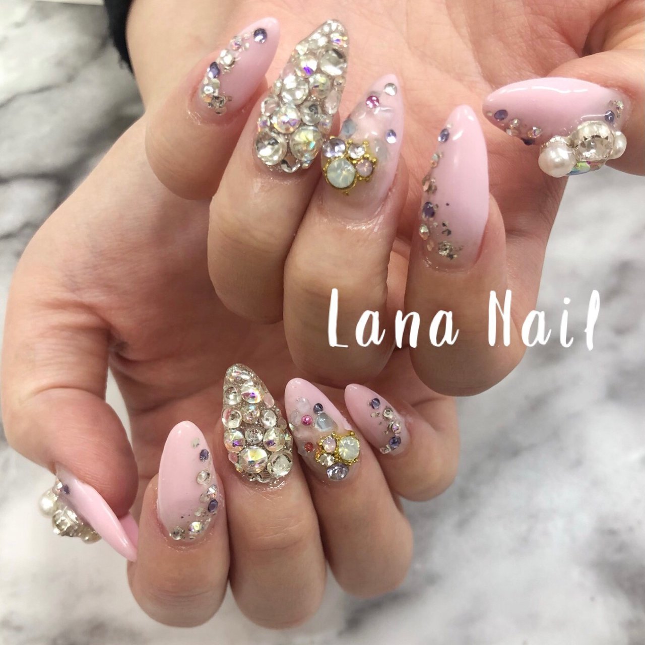 ロング ピンク シルバー パステル お客様 Lana Nailのネイルデザイン No ネイルブック