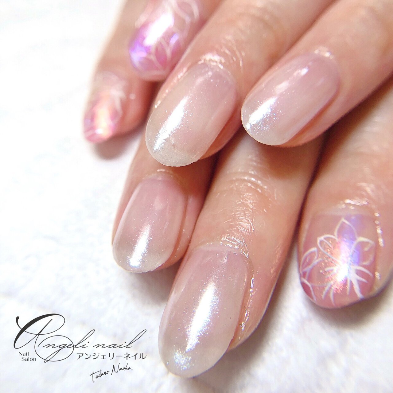 冬 オールシーズン ハンド ワンカラー フラワー 北広島市ネイルサロン Angeli Nailのネイルデザイン No ネイルブック