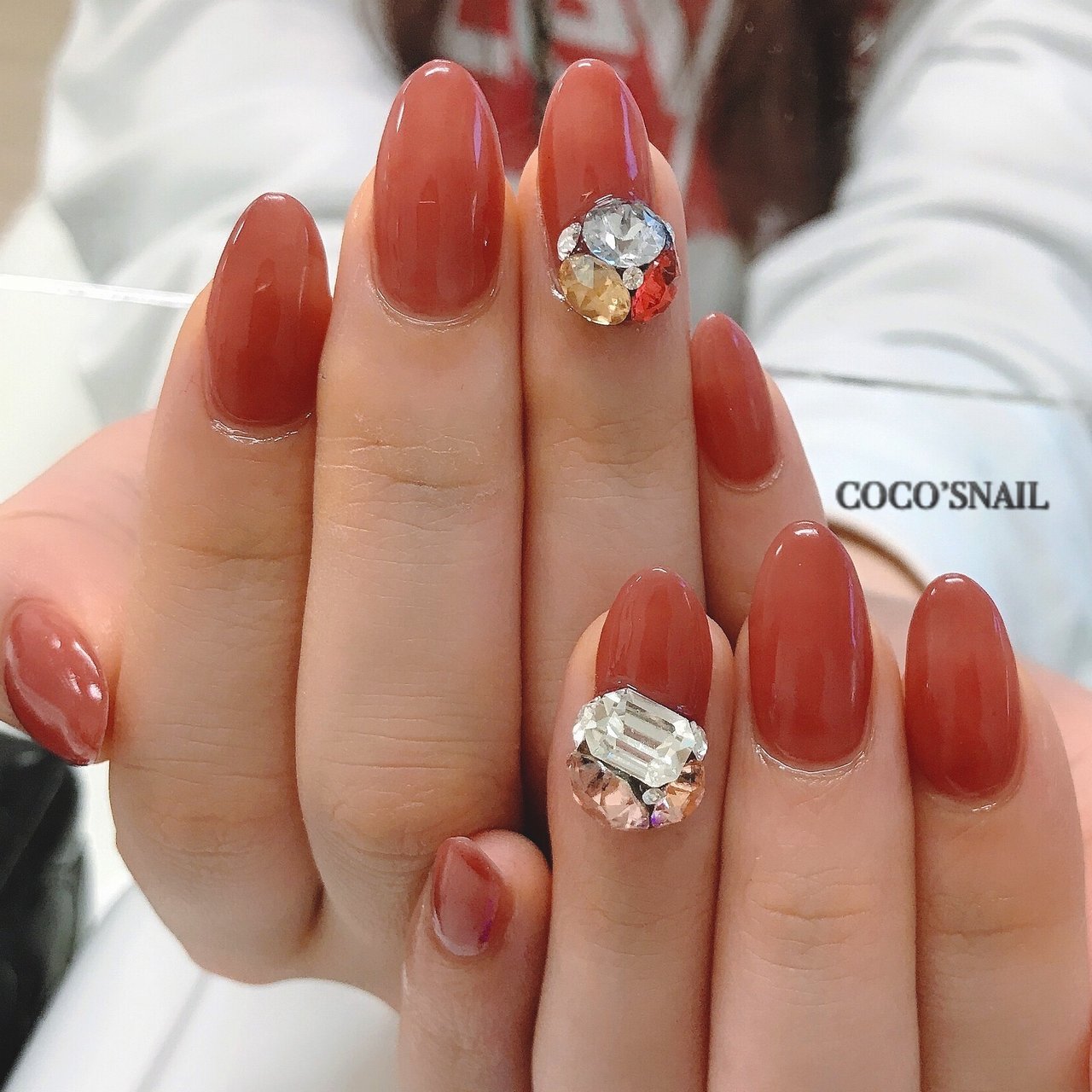 春 オールシーズン ハンド シンプル ビジュー Coco S Nailのネイルデザイン No ネイルブック