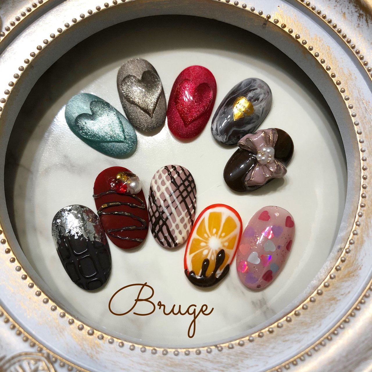 バレンタイン 女子会 ハンド スイーツ フルーツ Nail Brugeのネイルデザイン No ネイルブック