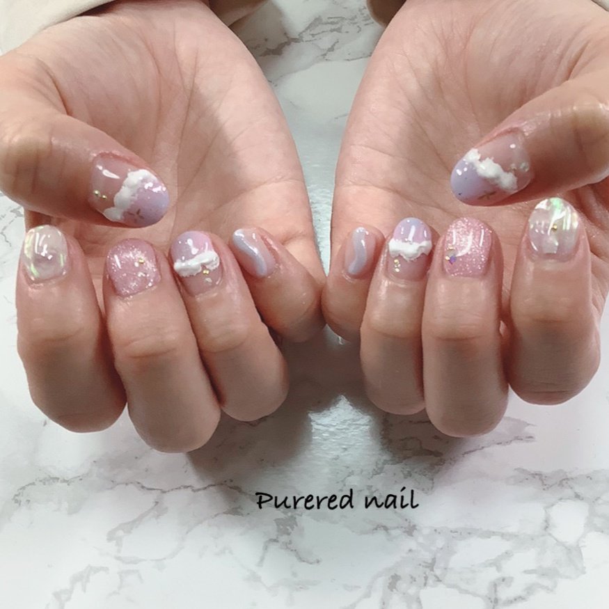 冬 ハンド ニュアンス ショート パステル 今内知津子のネイルデザイン No ネイルブック