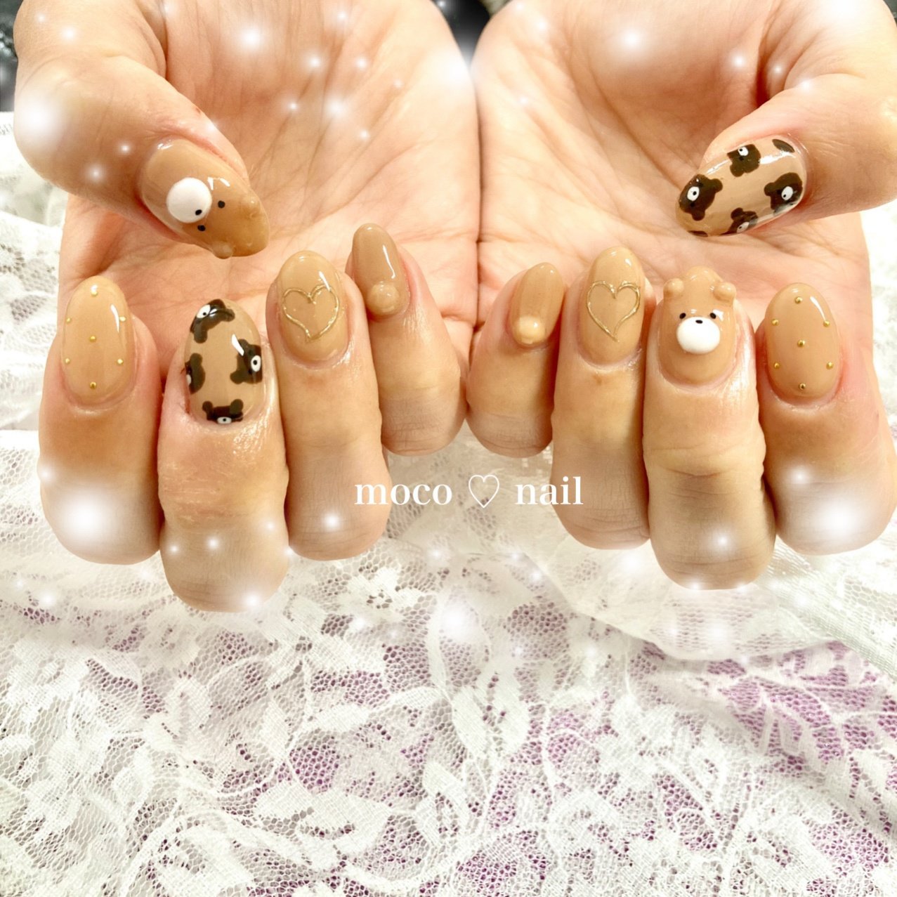 ハンド アニマル柄 キャラクター ミラー Moco Nailのネイルデザイン No ネイルブック