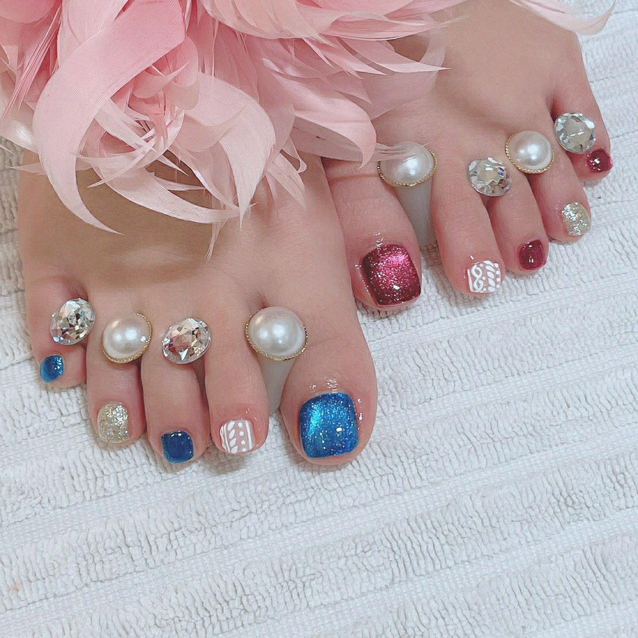 冬 フット ラメ ニット マグネット じゅ のネイルデザイン No ネイルブック