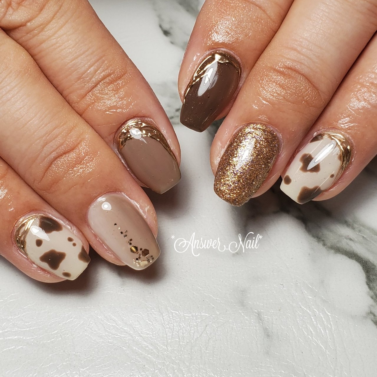 ベージュ ブラウン Answer Nailのネイルデザイン No ネイルブック