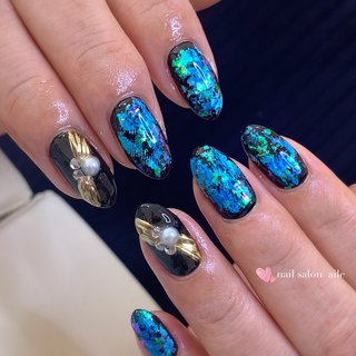 #茅ヶ崎ネイルサロン#格安ネイルサロン#nail salon aile#甘沼#ジェルネイル#ハンド#アートし放題#ニュアンス#ブラック#ブルー#ゴールド#ミラー#ゴージャス#リボン#パール#アクセサリーネイル #オールシーズン #ハンド #ワンカラー #ニュアンス #ホイル #ミラー #リボン #ロング #ブルー #ブラック #ゴールド #ジェルネイル #お客様 #Nail salon aile #ネイルブック