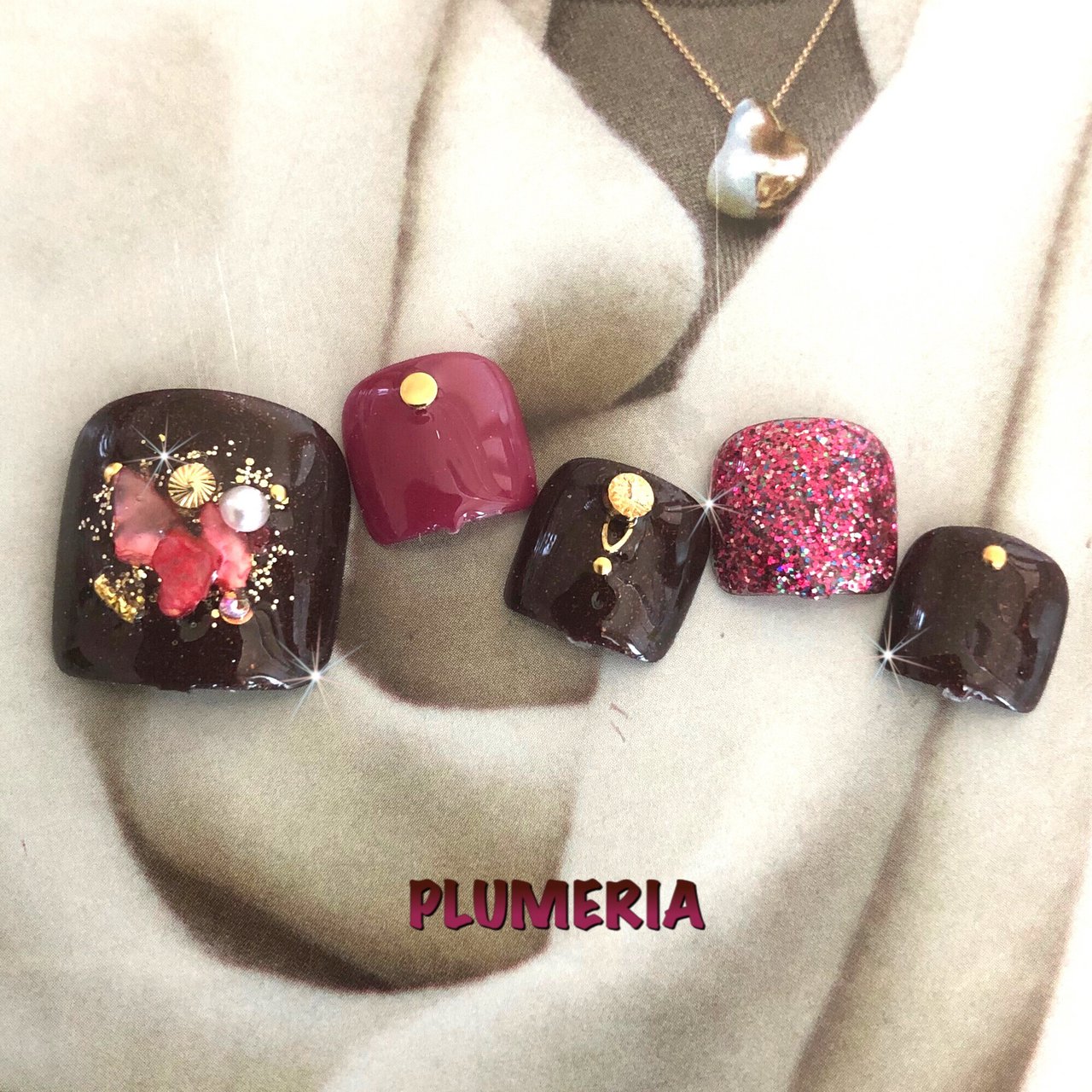 冬 バレンタイン デート 女子会 フット Plumeria 隠れ家サロンプルメリア のネイルデザイン No ネイルブック