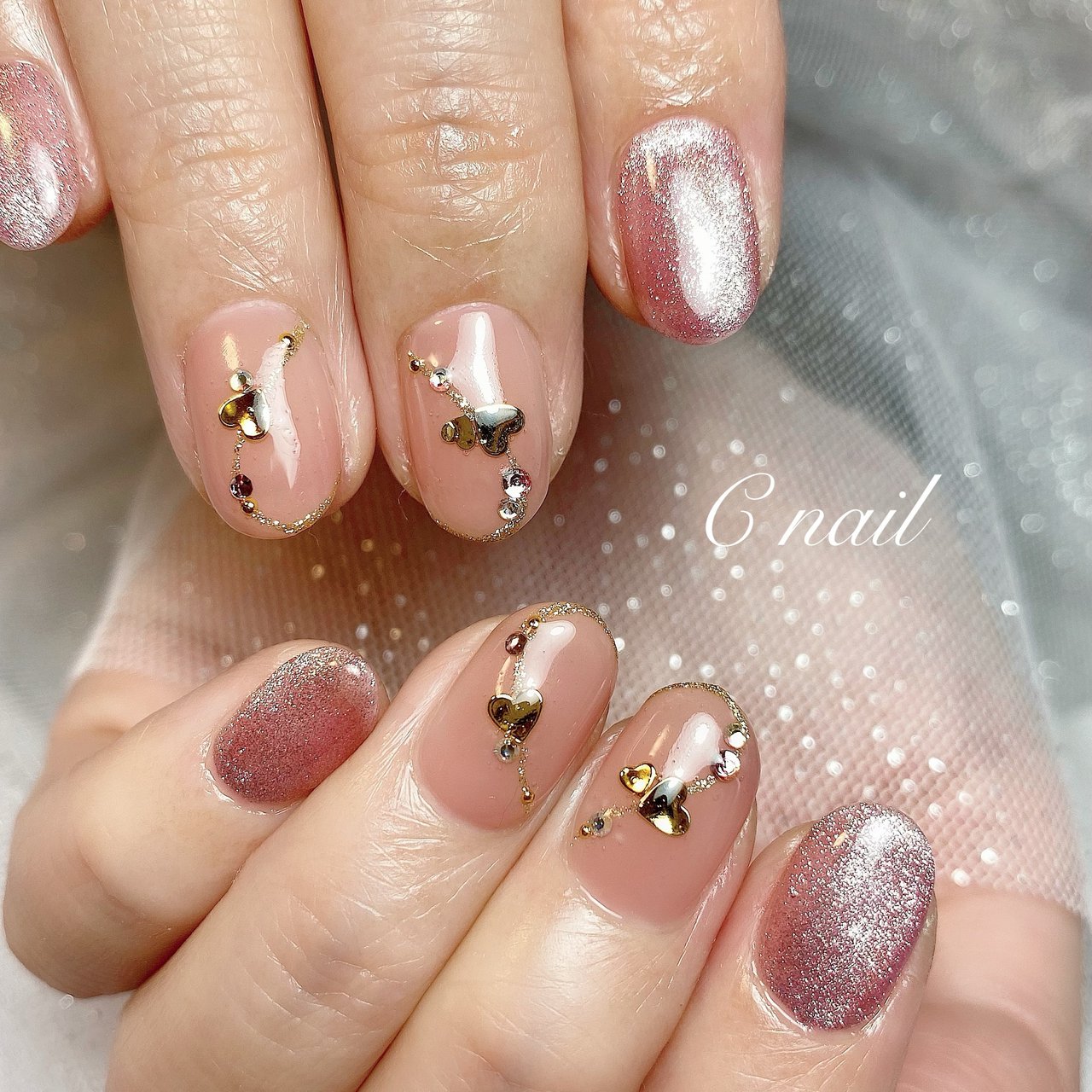 オールシーズン バレンタイン ハンド シンプル ラメ 鈴鹿市 Cnailのネイルデザイン No ネイルブック