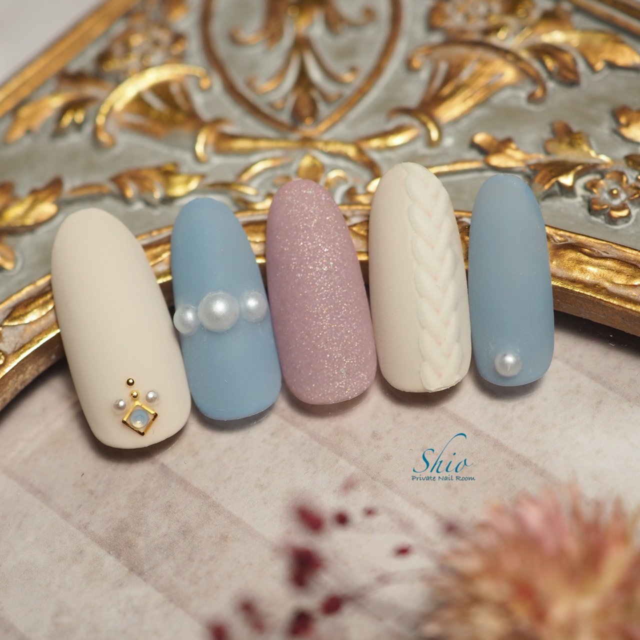 秋 冬 ハンド ワンカラー ニット Akariのネイルデザイン No ネイルブック