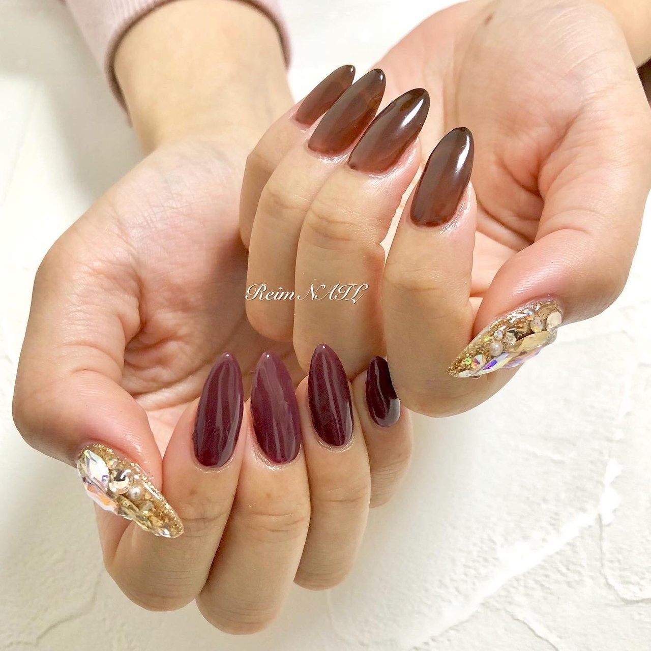 冬 バレンタイン ハンド シンプル ビジュー Reimのネイルデザイン No ネイルブック